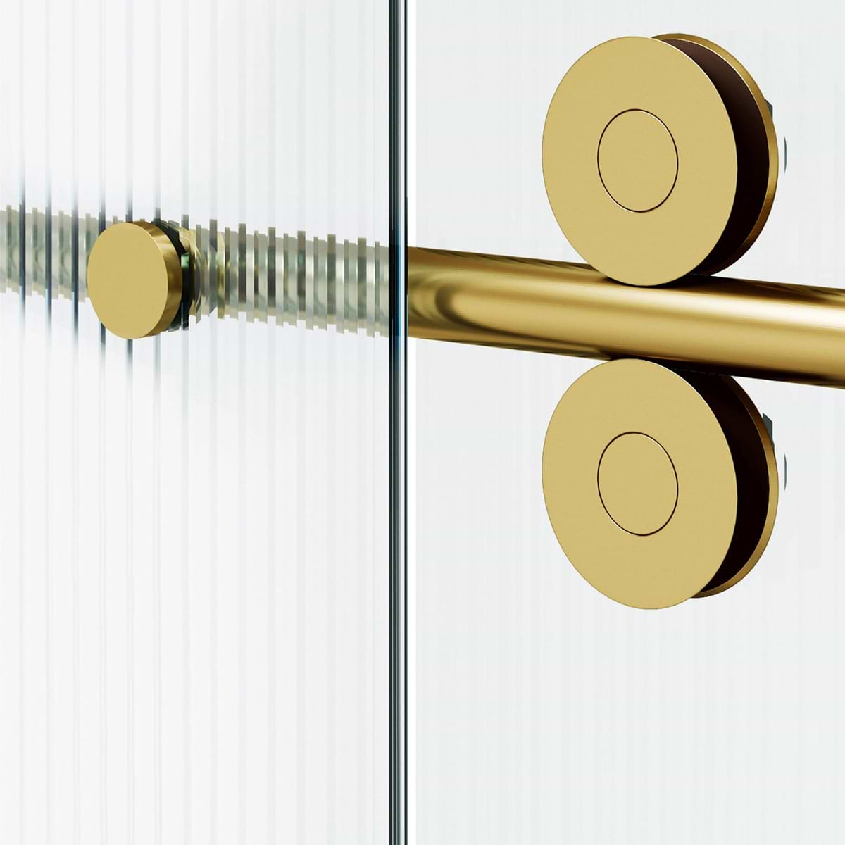 Gemello 60x74 Left Sliding Shower Door with Fluted Glass in Brushed Gold