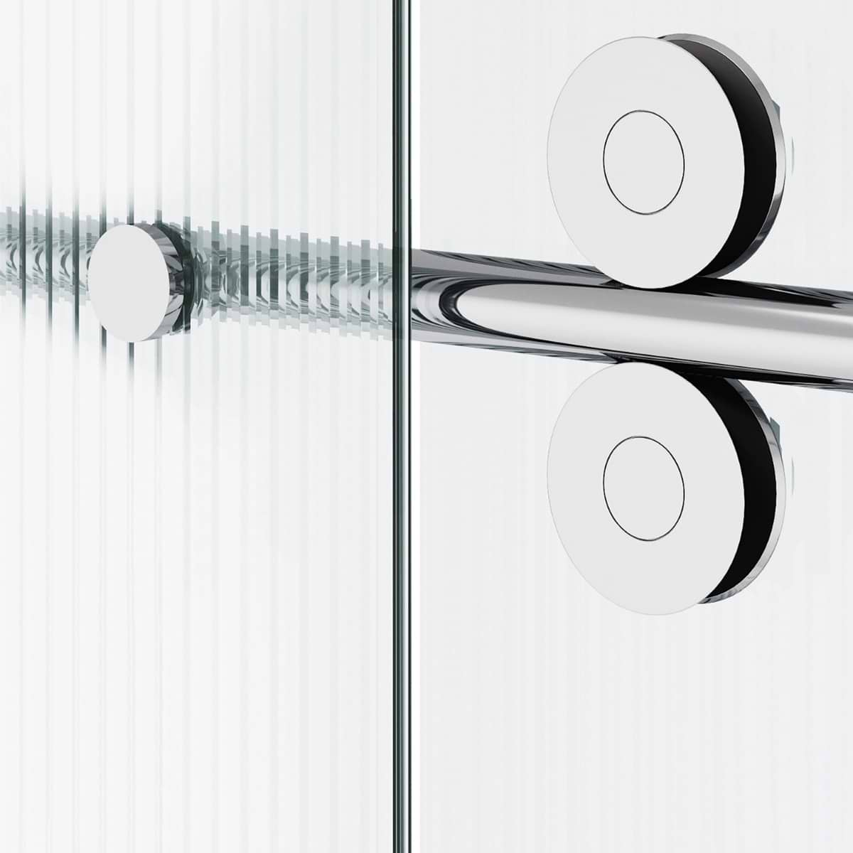 Gemello 60x74 Left Sliding Shower Door with Fluted Glass in Chrome