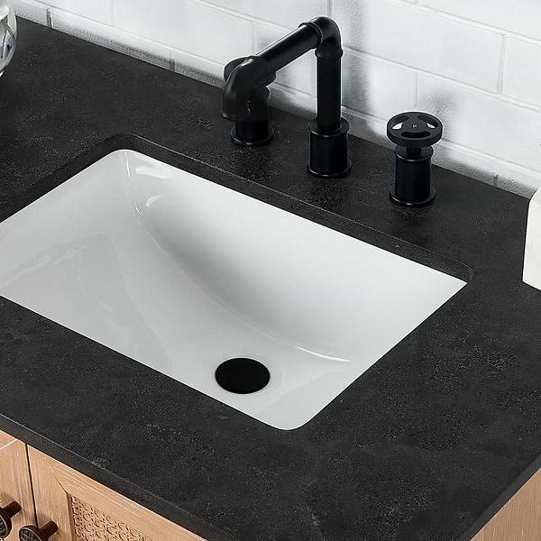 Olivier Blonde Wood 36" Single Vanity with Black Marble Top