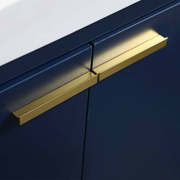 Ember Blue 24" Single Vanity with White Solid Surface Top