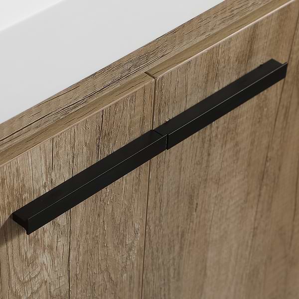Ember Natural Oak 30" Single Vanity with White Solid Surface Top