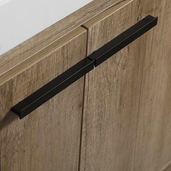 Ember Natural Oak 36" Single Vanity with White Solid Surface Top