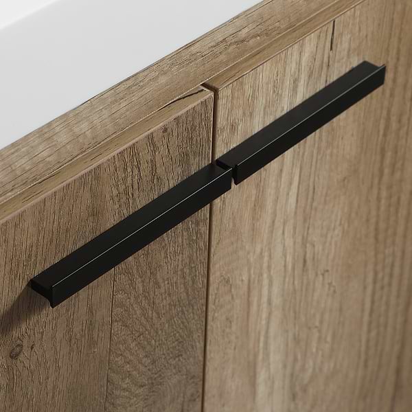 Ember Natural Oak 42" Single Vanity with White Solid Surface Top
