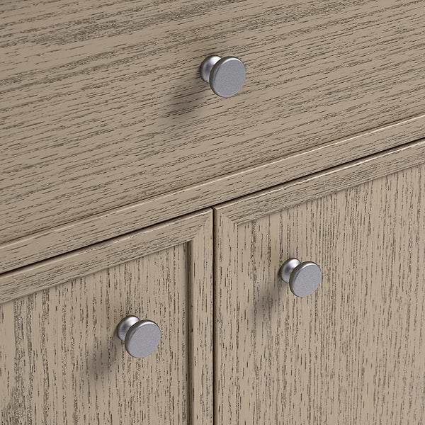 Ashford Greige Ash 36" Single Vanity with White Quartz Top by TileBar Studio Vanities, View 7, open zoomed image