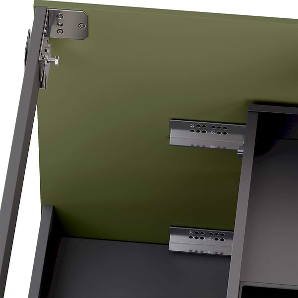 Astor Olive 42" Single Vanity with Integrated White Solid SurfaceTop