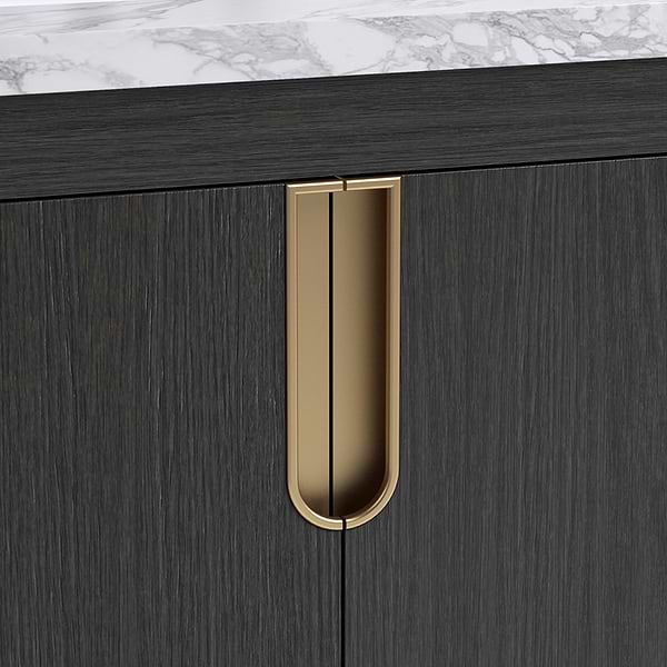 TileBar Studio Vanities Corbin Ebony Oak 36" Single Vanity with Carrara Marble Top