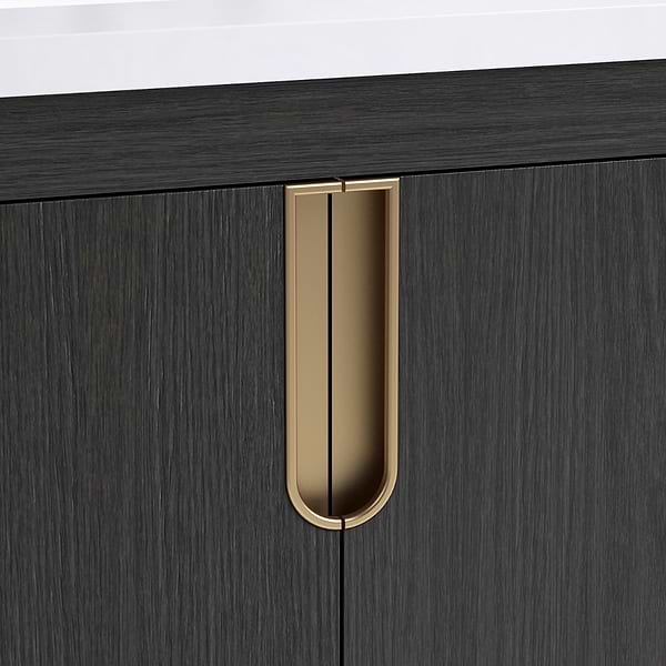 TileBar Studio Vanities Corbin Ebony Oak 30" Single Vanity with White Quartz Top