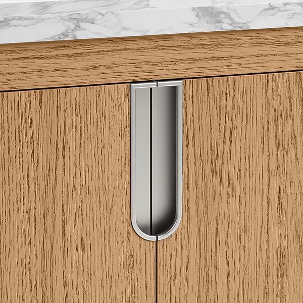 Corbin Medium Ash 30" Single Vanity with Carrara Marble Top by TileBar Studio Vanities, View 7, open zoomed image