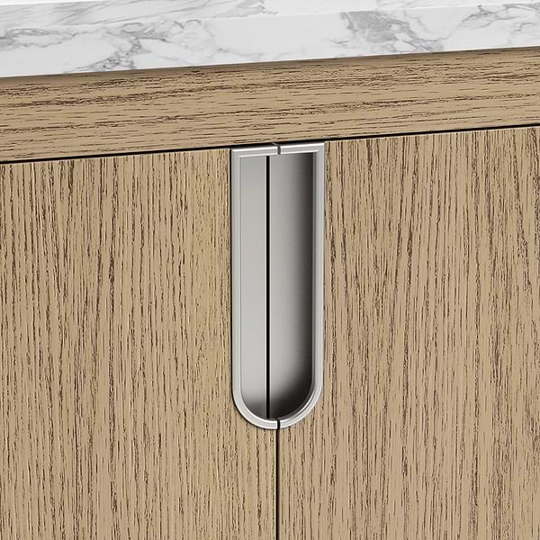 TileBar Studio Vanities Corbin Medium Ash 60" Double Vanity with Carrara Marble Top