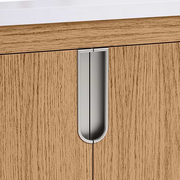 Corbin Medium Ash 60" Double Vanity with White Quartz Top by TileBar Studio Vanities, View 7, open zoomed image