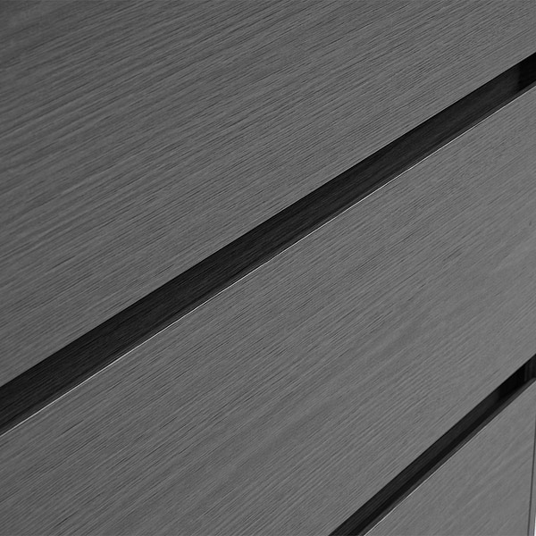 Dalton Ebony Oak 48" Single Vanity with Romano Travertine Top by TileBar Studio Vanities, View 5, open zoomed image