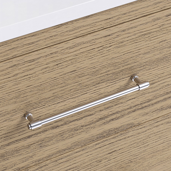 TileBar Studio Vanities Edison Medium Ash 60" Double Vanity with White Quartz Top