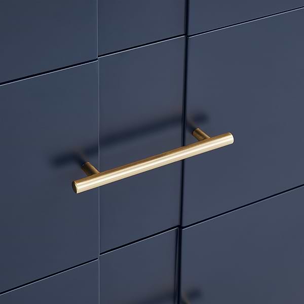 Iconic Navy and Gold 30" Single Vanity with Pure White Quartz Top
