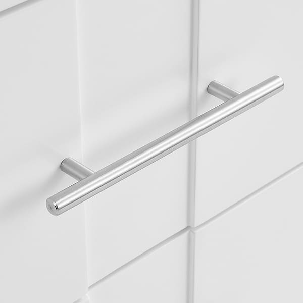 Iconic White and Silver 36" Single Vanity with Pure White Quartz Top