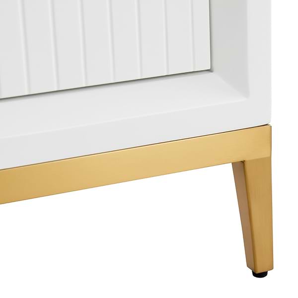 Bungalow White and Gold 36" Single Vanity with Carrara Marble Top