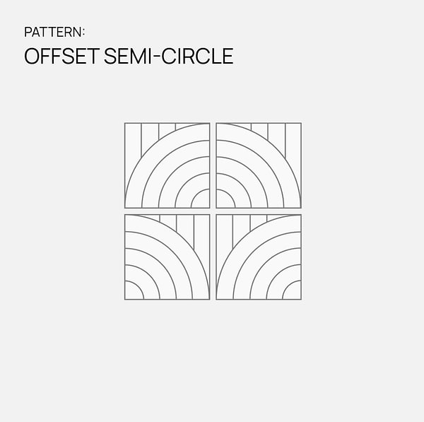 Elizabeth Sutton Arc Offset Semi-Circle Rainbow Multicolor 12x12 Polished Marble Mosaic Tile