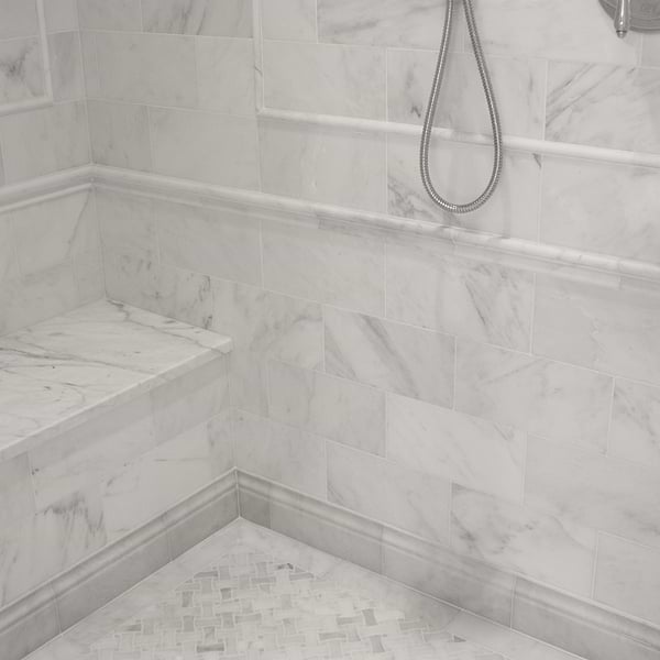 Asian Statuary White 6x12 Polished Marble Subway Tile