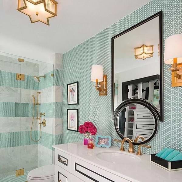 Loft Adriatic Mist 3/4" Penny Round Glass Tile