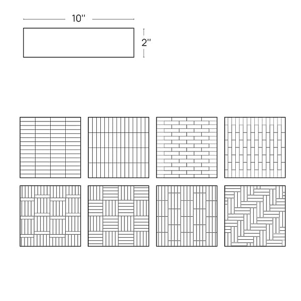 Impress Clay Terracotta 2x10 Handmade Matte Terracotta Tile