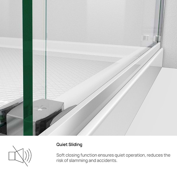 DreamLine Essence-H 48x76" Reversible Sliding Shower Alcove Door with Clear Glass in Chrome
