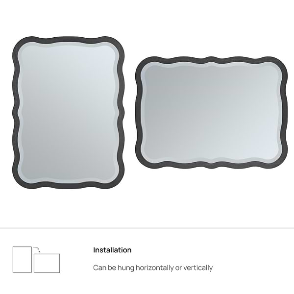 James Martin Vanities Rowyn Carbon Oak 28x38" Wavy Rectangle Mirror