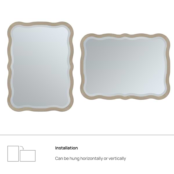 James Martin Vanities Rowyn Natural 28x38" Wavy Rectangle Mirror