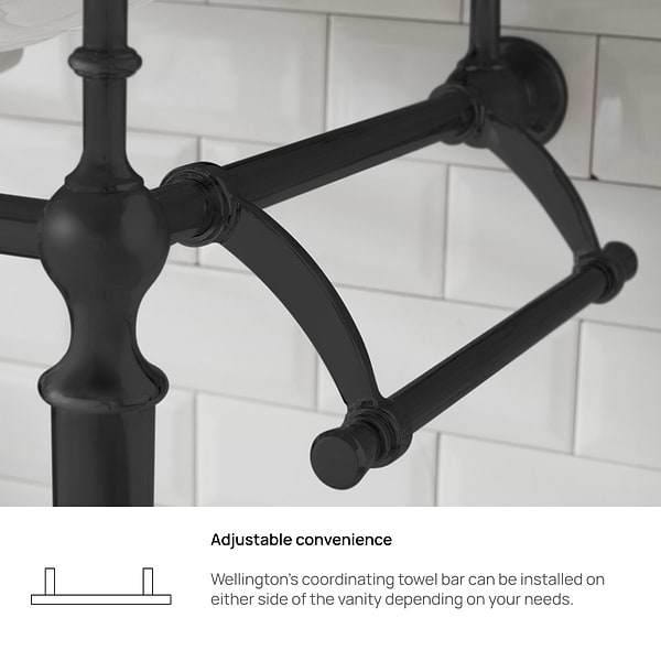 James Martin Vanities Wellington Matte Black 24" Single Vanity with Integrated White Porcelain Top