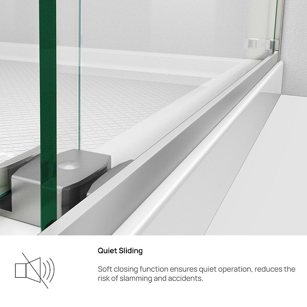 DreamLine Essence-H 48x76" Reversible Sliding Shower Alcove Door with Clear Glass in Brushed Nickel