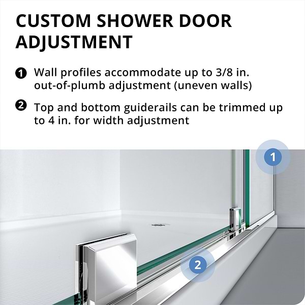 DreamLine Mirage-Z 48x72" Reversible Sliding Shower Alcove Door with Clear Glass in Chrome
