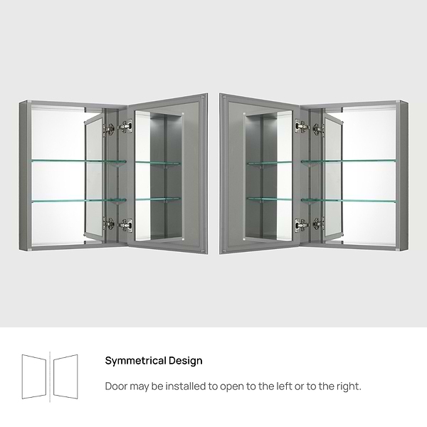 Vita Beveled 20x26" Rectangle Recessed or Wall Mounted Medicine Cabinet with Mirror