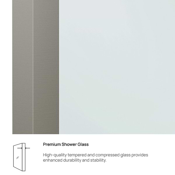 Finestra 34x62" Reversible Fixed Bathtub Door with Clear Glass in Stainless Steel