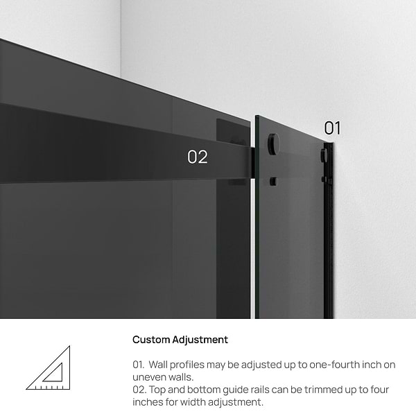 DreamLine Essence-H 60x76" Reversible Sliding Shower Alcove Door with Smoke Gray Glass in Satin Black
