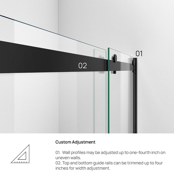 DreamLine Essence-H 48x76" Reversible Sliding Shower Alcove Door with Clear Glass in Satin Black