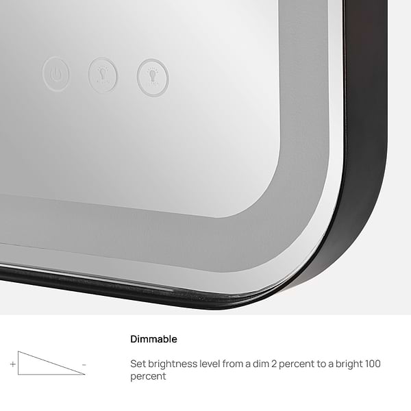 Liba Satin Black 22x32" Rectangle LED Mirror