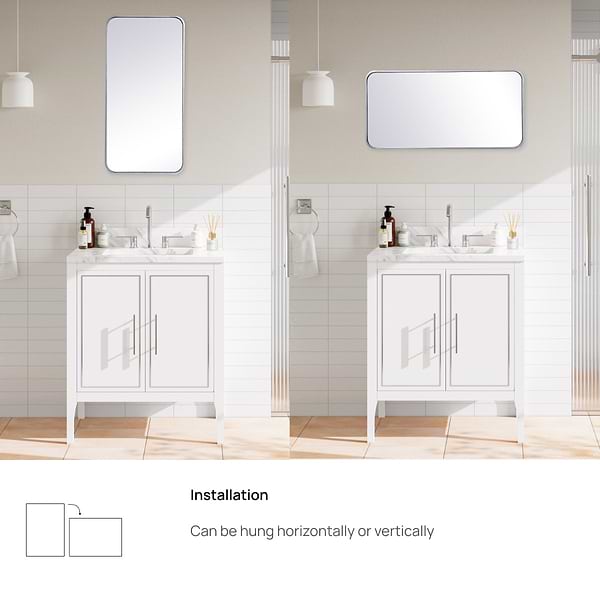 Netta Silver Metal 18x36  Mirror