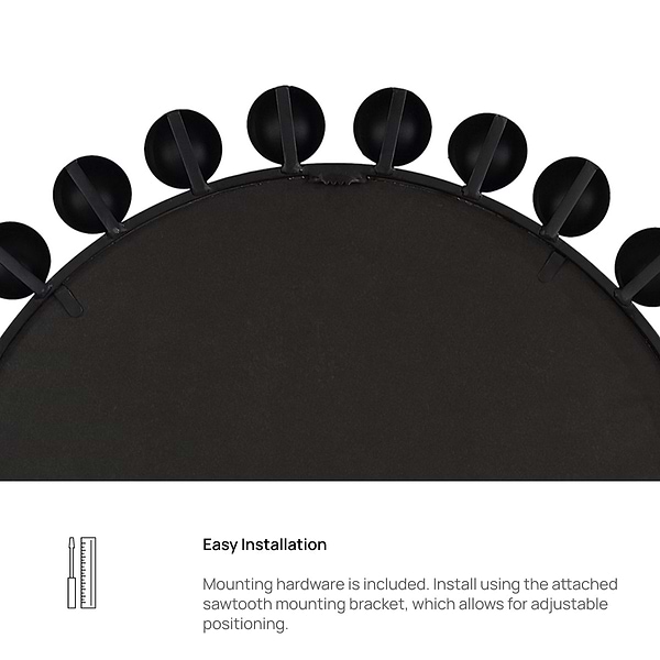 Orly Matte Black 34" Round Mirror