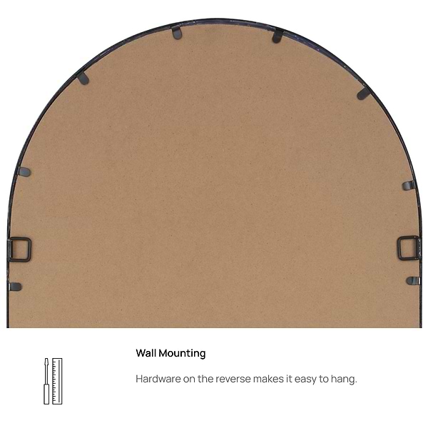 Simpla Horizon Black 24x39" Arched Mirror
