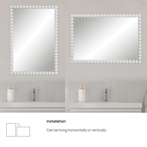 Shari White 21x30" Rectangle Mirror