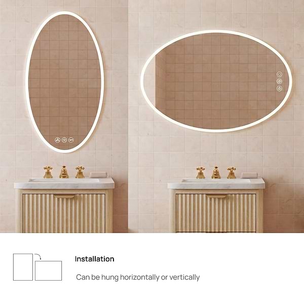Rige 20x36" Oval LED Mirror