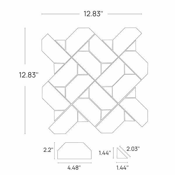 Isobel Grace Peach Polished Marble Luxury Mosaic Tile