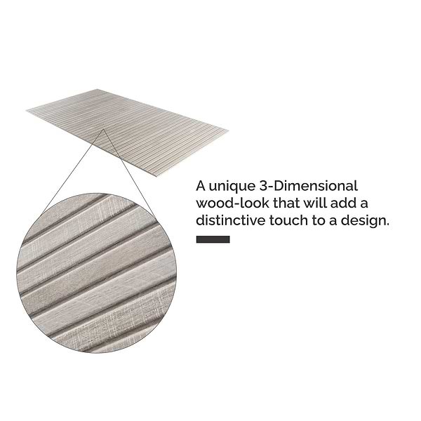 Kenridge Ribbon Gray 24x48 Wood Look Matte Fluted Porcelain Tile