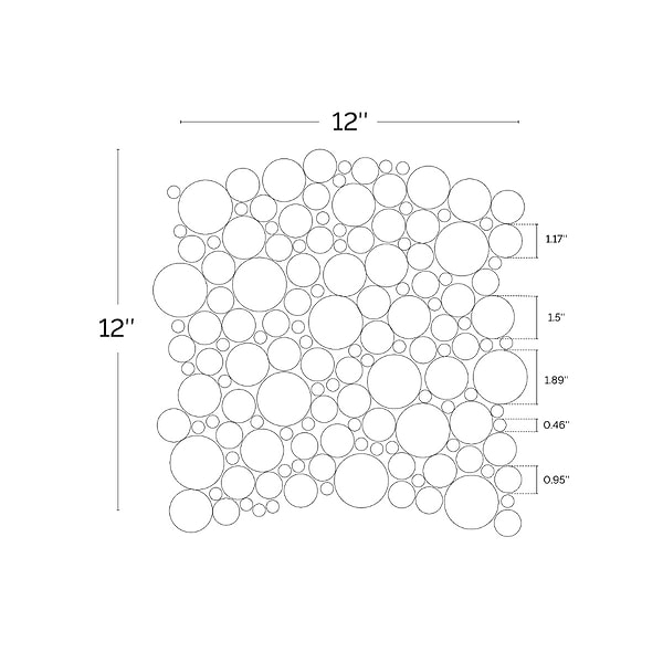 Kinetic Fog White Small Circles Polished Marble Mosaic Tile