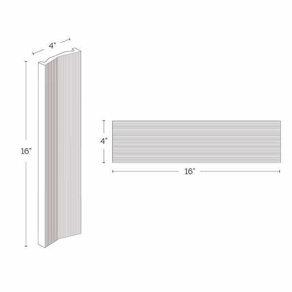 Kinzie Concave White 4x16 3D Matte Ceramic Tile