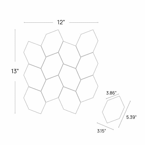 Bond Excalibur Medium Gray Foliage 3x5 Hexagon Matte Porcelain Mosaic Tile