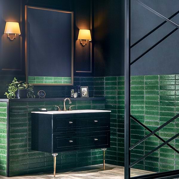 LavaArt Aegean Green 3x12" Brick Look Crackled Glossy Lava Stone Subway Tile