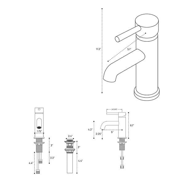 Lawrence Polished Chrome 2" Single Hole Bathroom Faucet With Pop Up Standard Drain