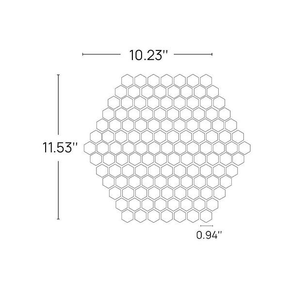 Juno Honeycomb Beige and Gray 1" Hexagon Polished Marble Mosaic Tile