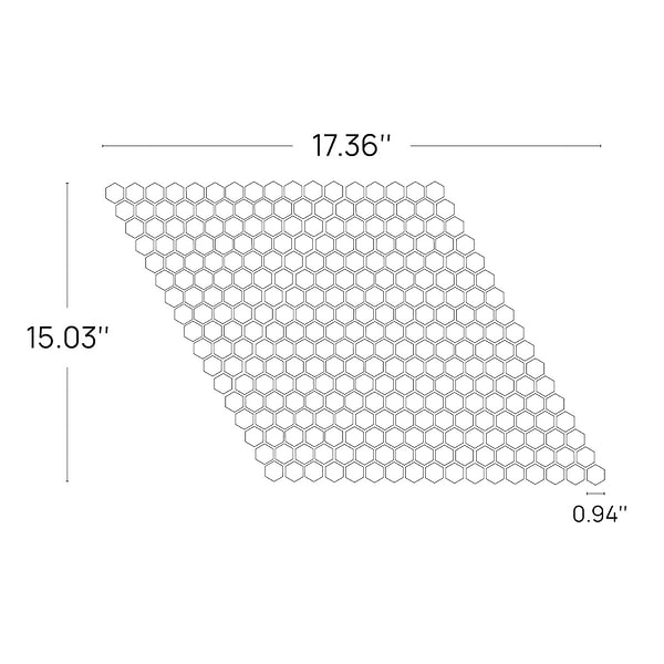 Juno Diamond Gray and White 1" Hexagon Polished Marble Mosaic Tile
