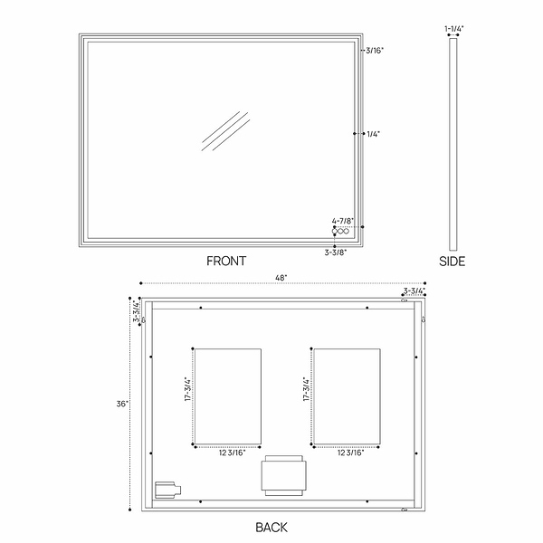Mage Brushed Gold 48x36" Framed Rectangle LED Mirror