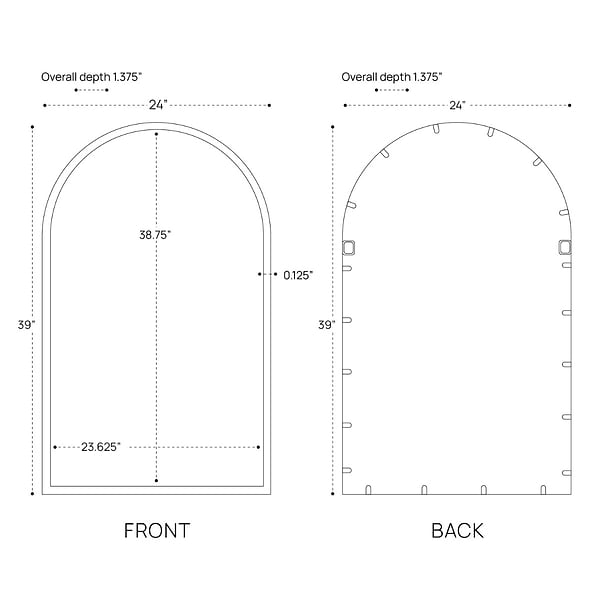 Simpla Horizon Gold 24x39" Arched Mirror